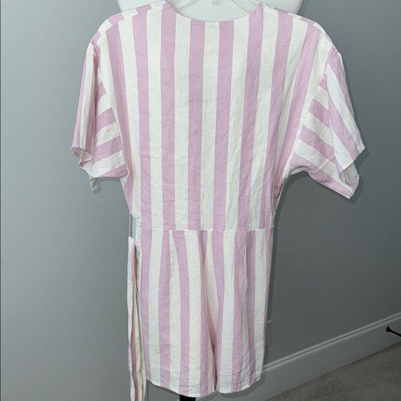 Buddy Love Audrey Pink and White Striped One Piece Romper Women's Small NWOT - Picture 7 of 7